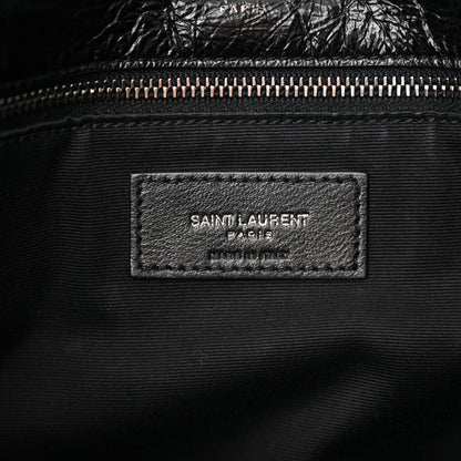 Saint Laurent Crinkled Calfskin Matelasse Monogram Large Niki Chain Satchel Black 6 of 13