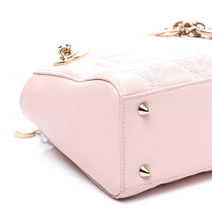 Christian Dior Lambskin Cannage Lady Dior Double Chain Bag Pink 6 of 9