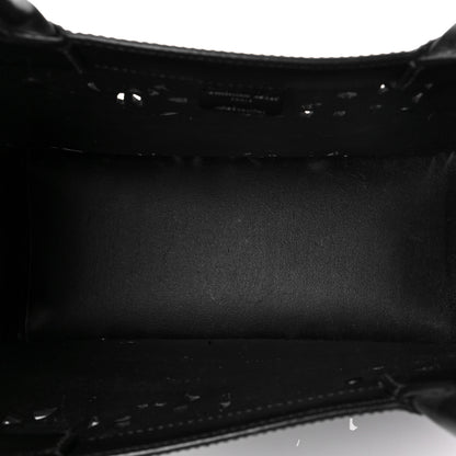 Christian Dior Calfskin Laser Cut Studded Medium Book Tote Black 5 of 7