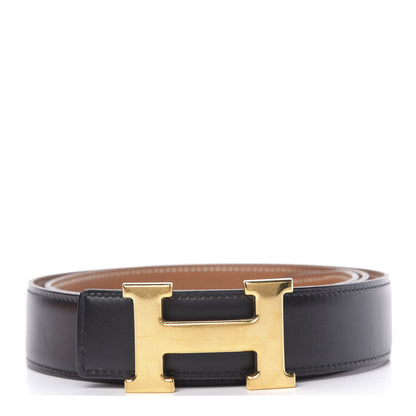 Hermes Box Togo 32mm H Belt 90 Black Gold 1 of 7