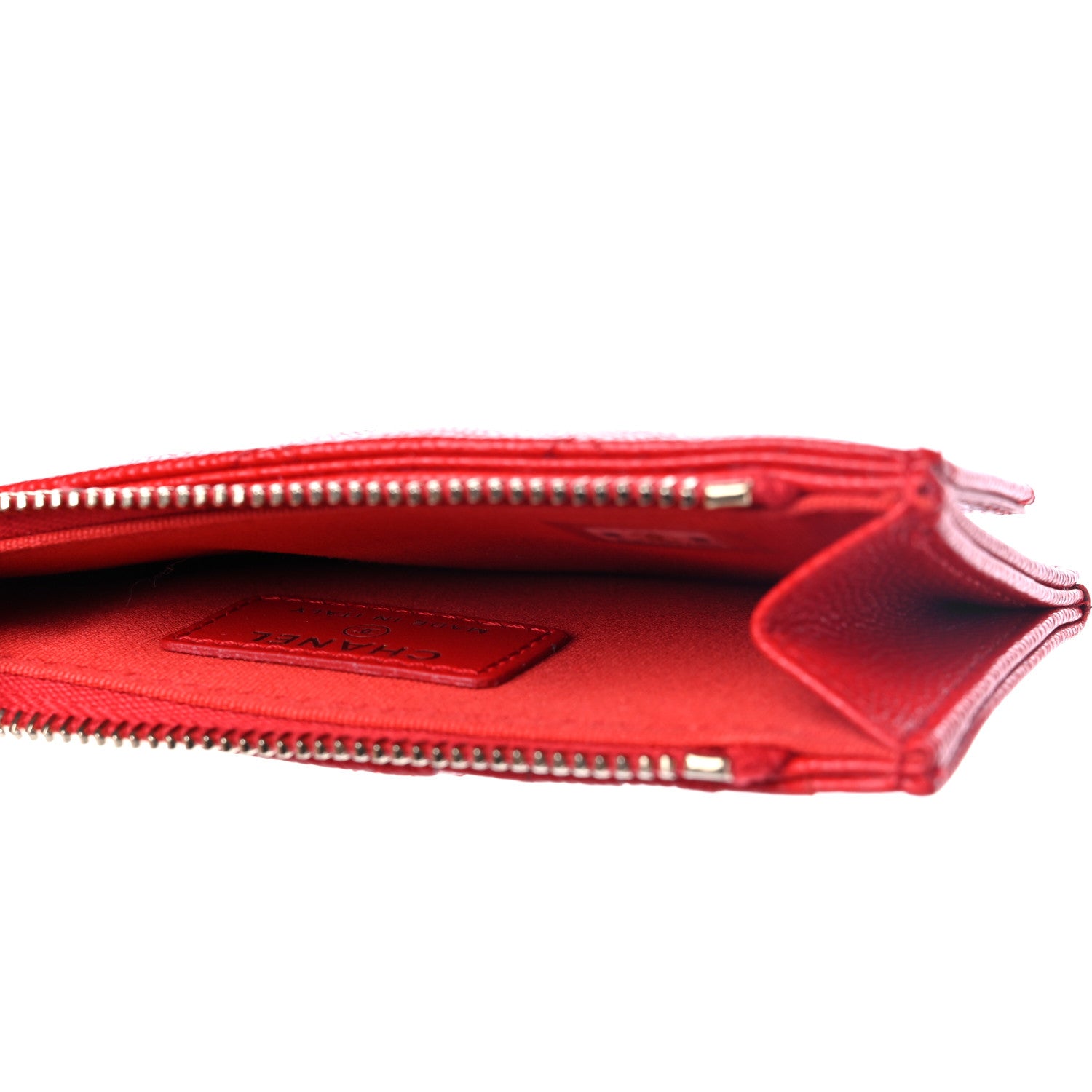 Chanel Caviar Quilted Flap Zip Card Holder Red 5 of 8