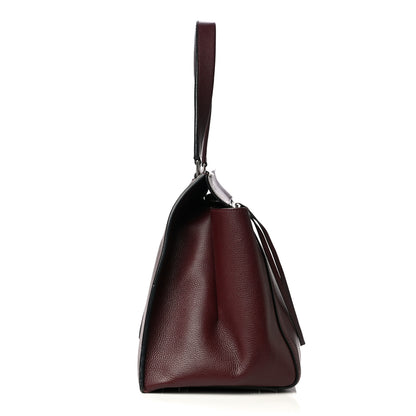 Celine Drummed Calfskin Large Edge Shoulder Bag Burgundy 14 of 32