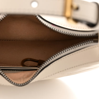 Gucci Calfskin Matelasse Chevron Mini GG Marmont Half Moon Hobo Mystic White 5 of 13