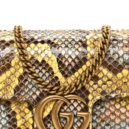 Gucci Snakeskin Matelasse GG Marmont Shoulder Bag Green Multicolor 8 of 11