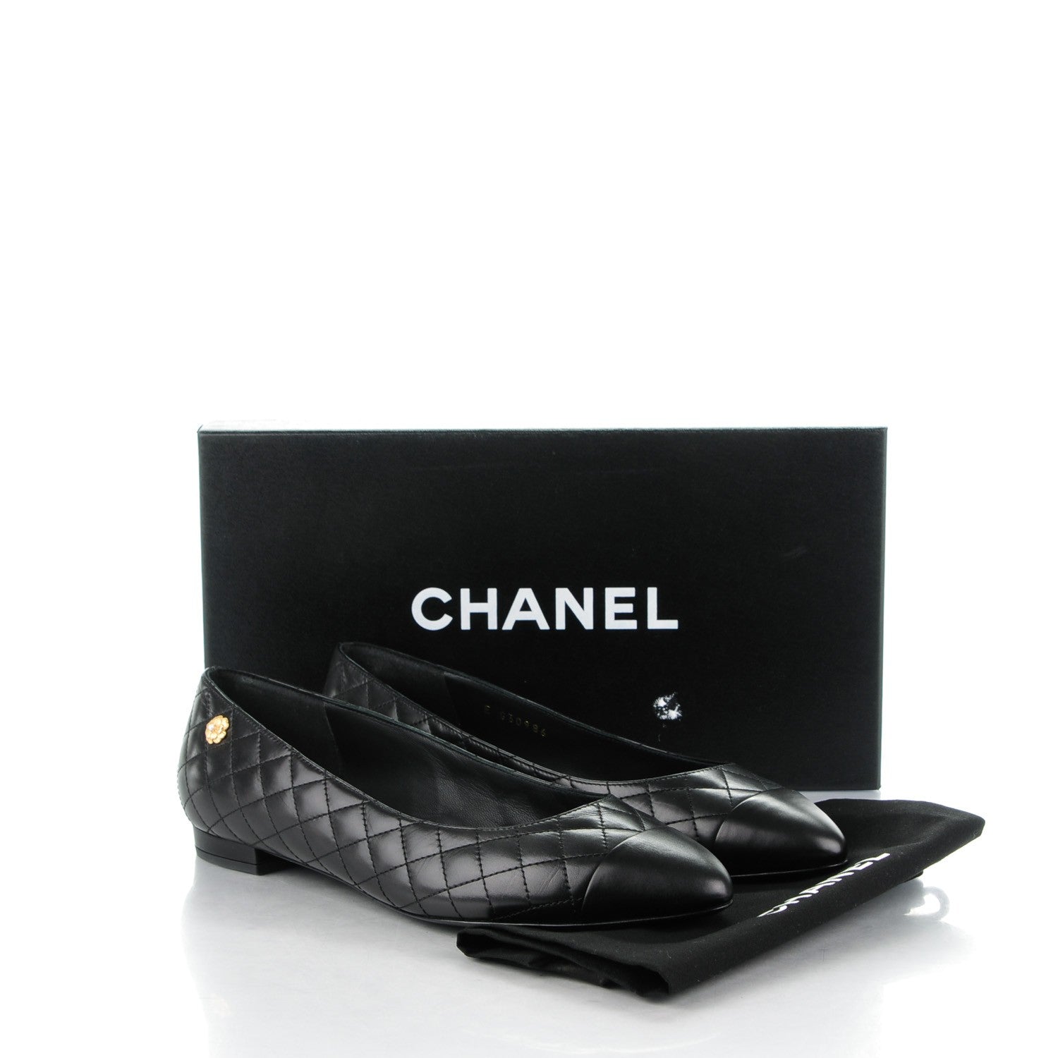 Chanel Lambskin Quilted Cap Toe Ballerina Flats 39.5 Black 9 of 9