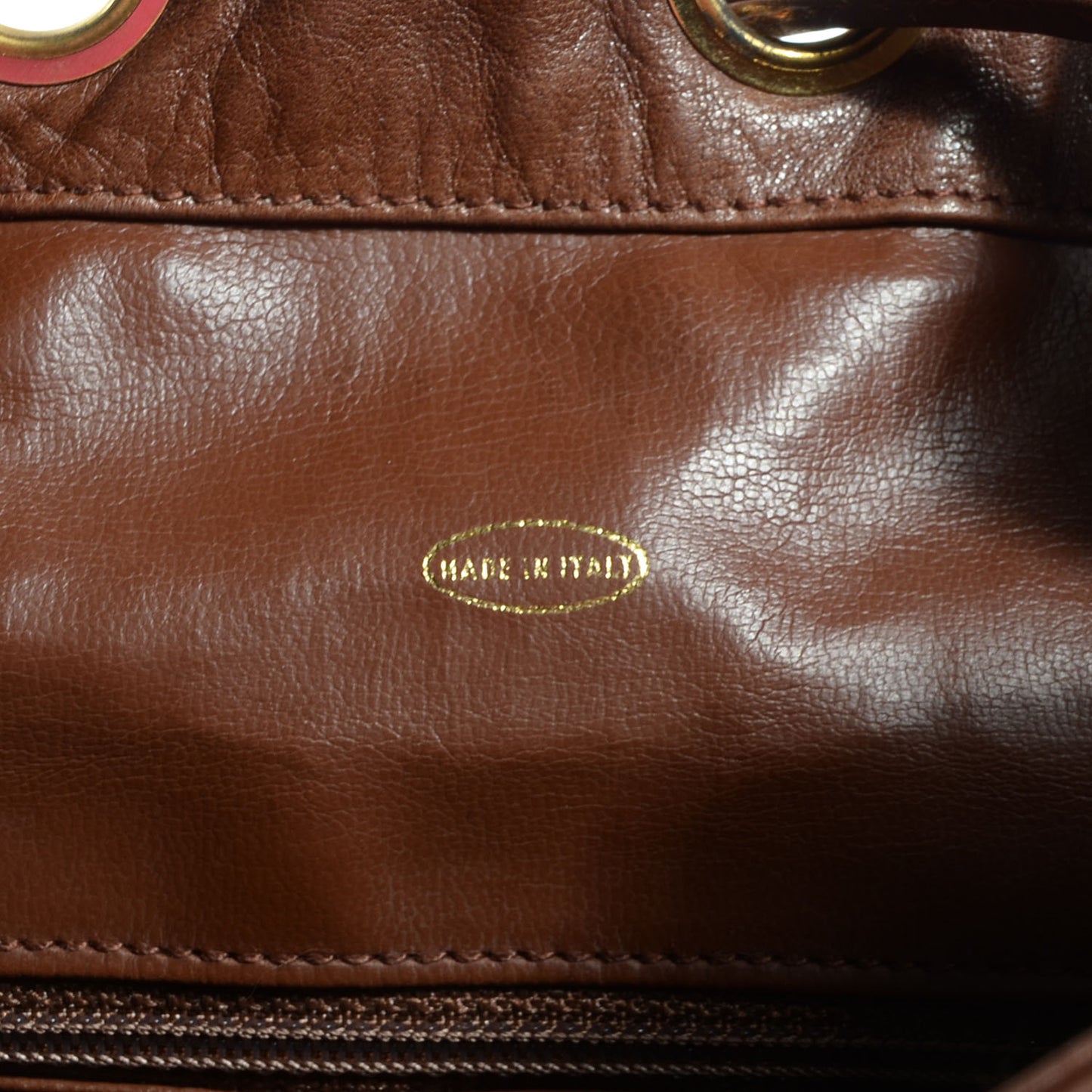 Caviar Drawstring Shoulder Bag Brown