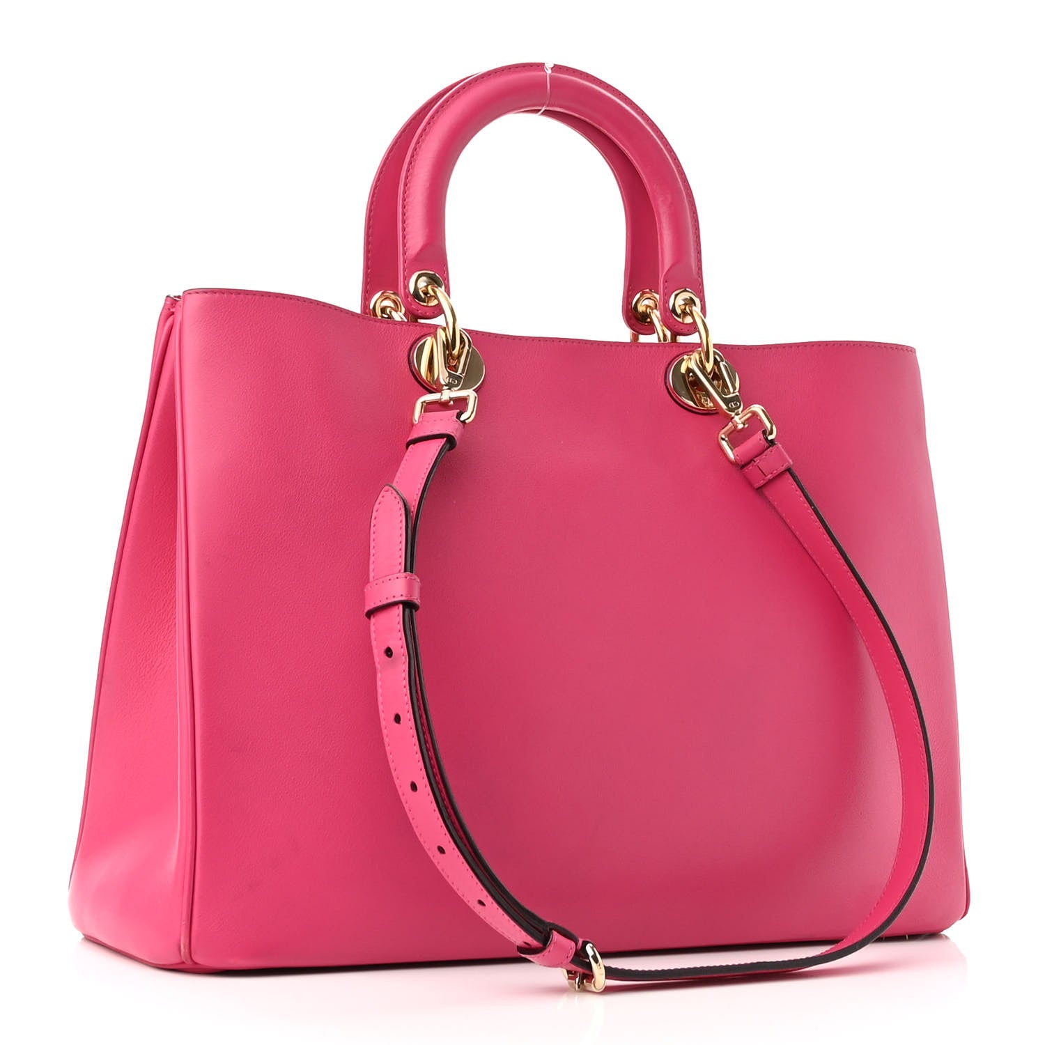 Christian Dior Smooth Calfskin Large Diorissimo Tote Fuchsia 4 of 13