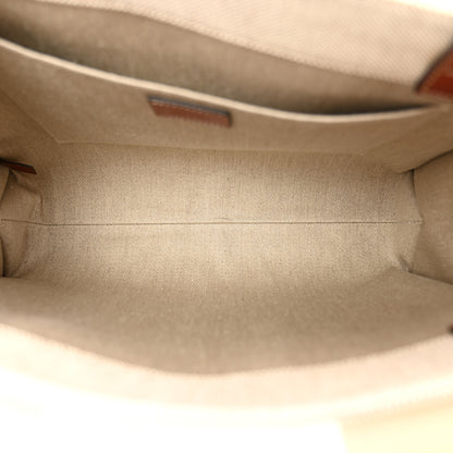 Chloe Cotton Calfskin Medium Woody Ribbon Tote White Brown 5 of 13