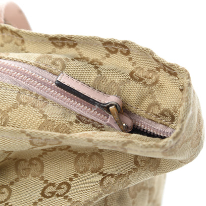 Gucci GG Monogram Medium Web Handle Bucket Tote Pink Blue 17 of 17