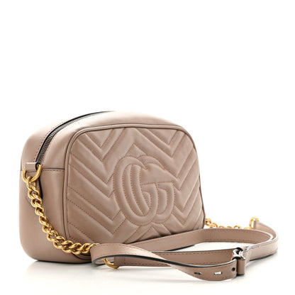 Gucci Calfskin Matelasse Small GG Marmont Chain Shoulder Bag Porcelain Rose 3 of 16