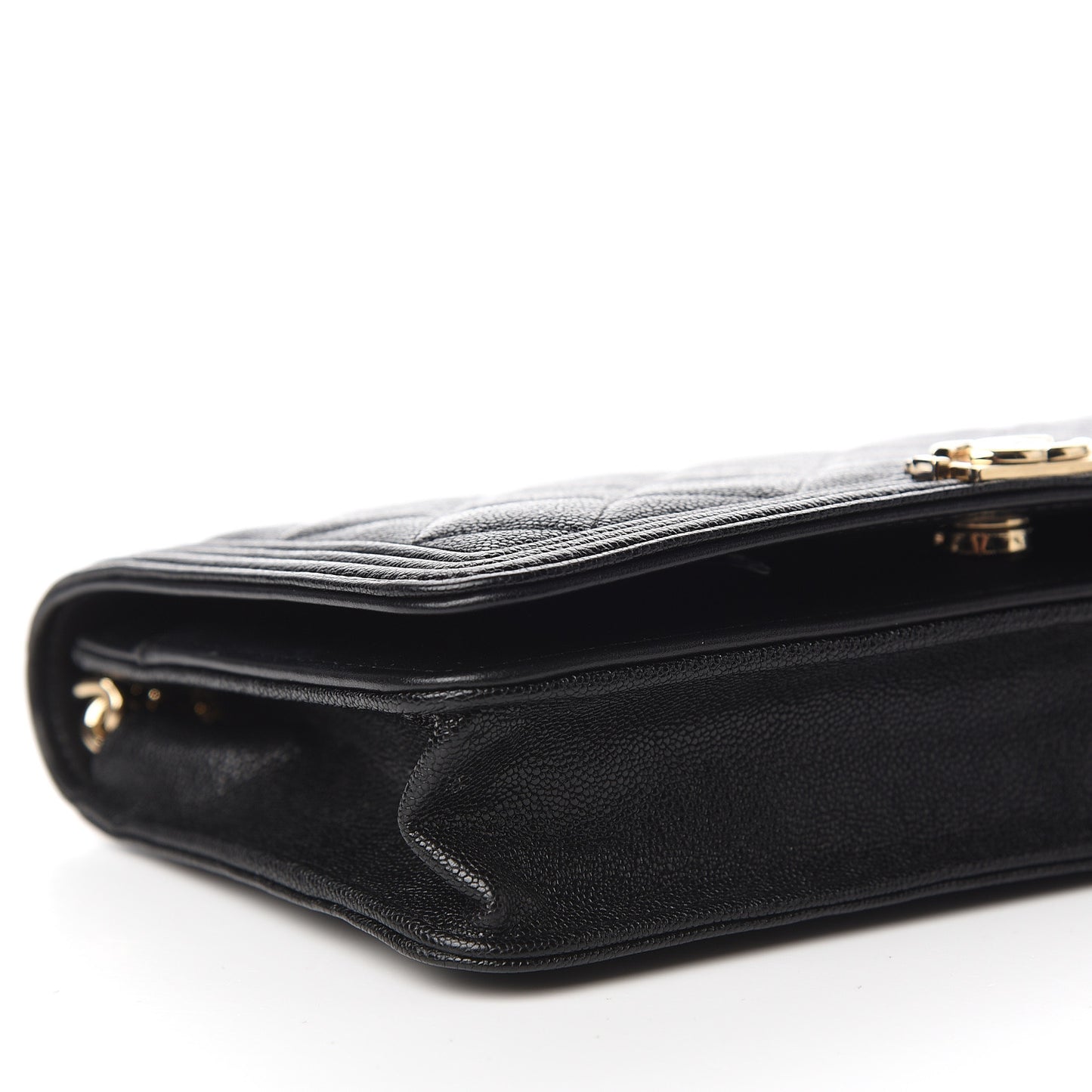 Caviar Quilted Boy Wallet On Chain WOC Black