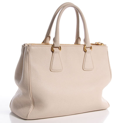 Prada Vitello Daino Large Double Zip Tote Talco 4 of 13