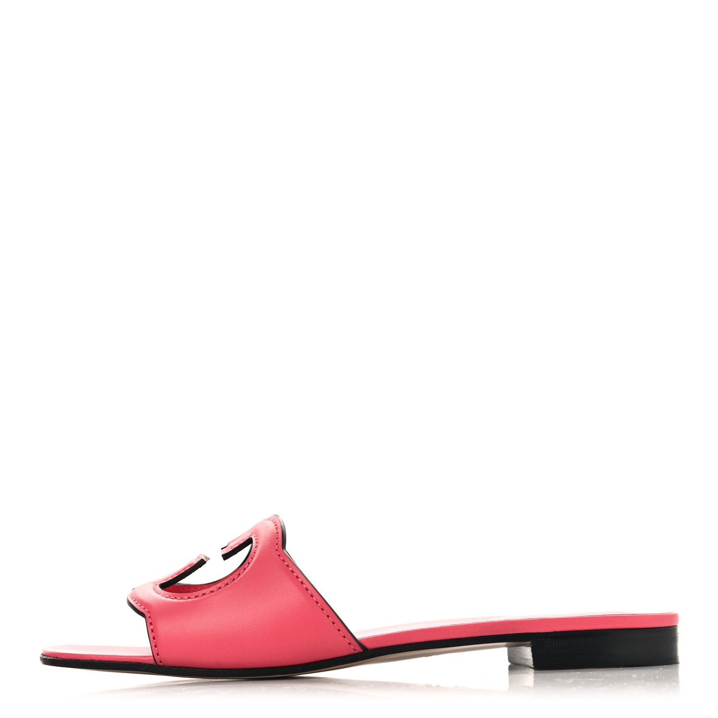 Cosmos Softy Calfskin Interlocking G Cut Out Slide Sandals 39.5 Rhodamine Pink