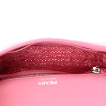 Prada Soft Calfskin Impunture Diagramme Small Chain Flap Shoulder Bag Begonia 5 of 12