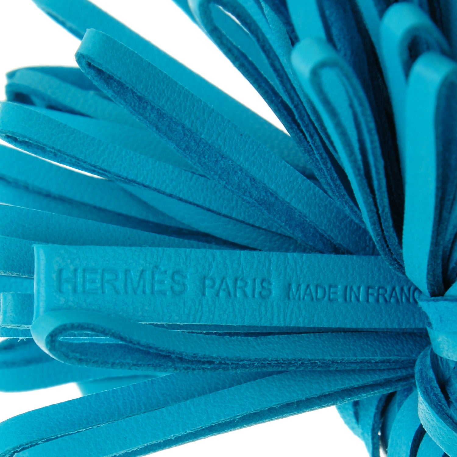 Hermes Lambskin Carmen Tassel Key Holder Bleu Azteque 3 of 3