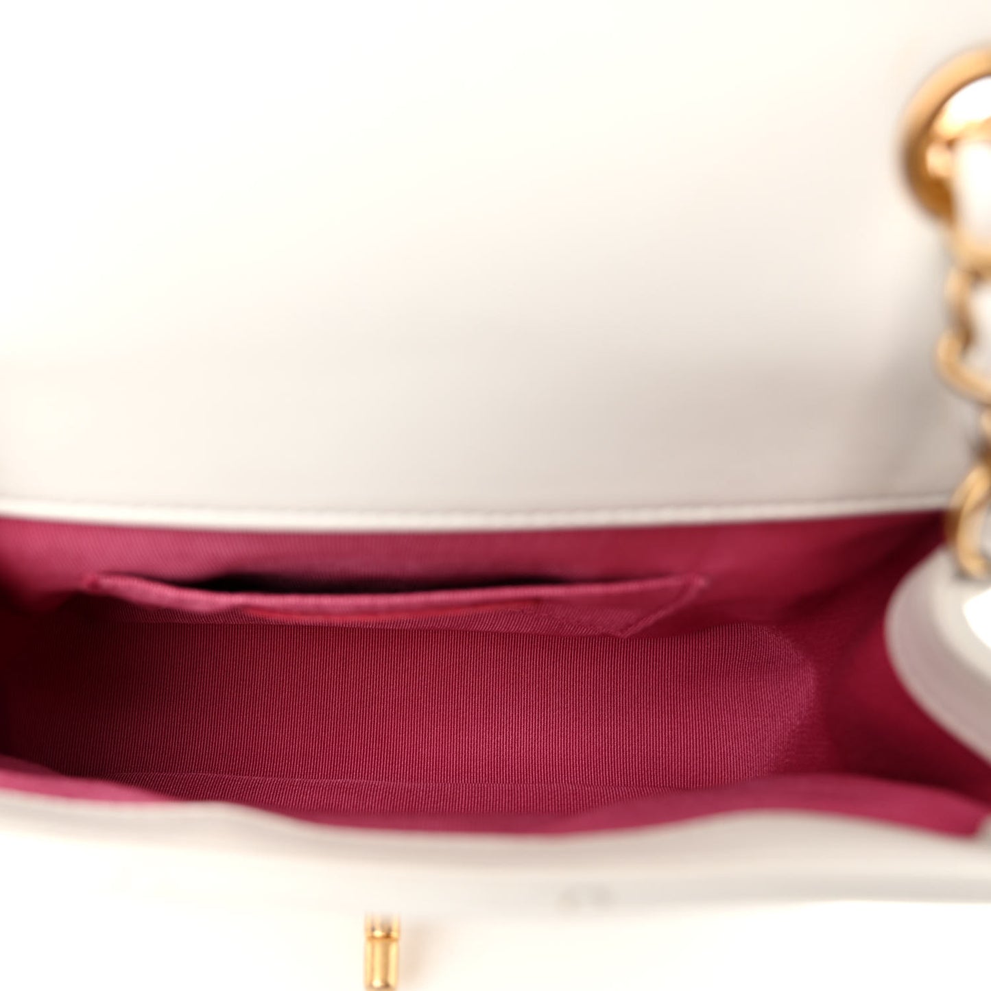 Lambskin Quilted Small In The Loop Handle Flap Bag White