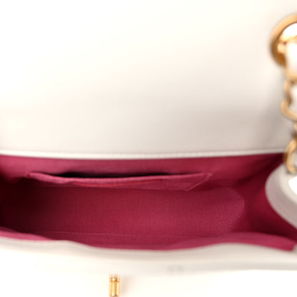 Chanel Lambskin Quilted Small In The Loop Handle Flap Bag White 5 of 10