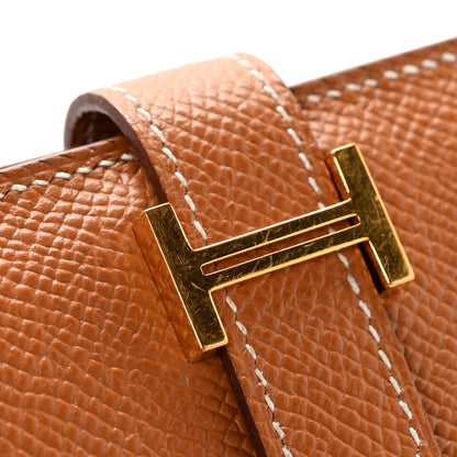 Hermes Epsom Bearn Card Holder Wallet Gold 9 of 11