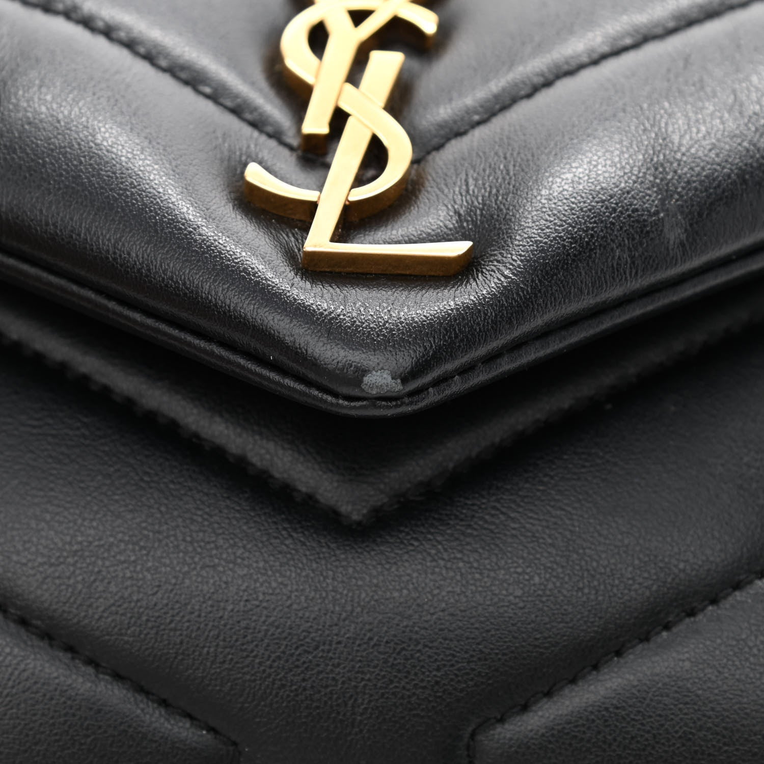 Saint Laurent Calfskin Y Quilted Monogram Toy Loulou Crossbody Bag Black 13 of 14