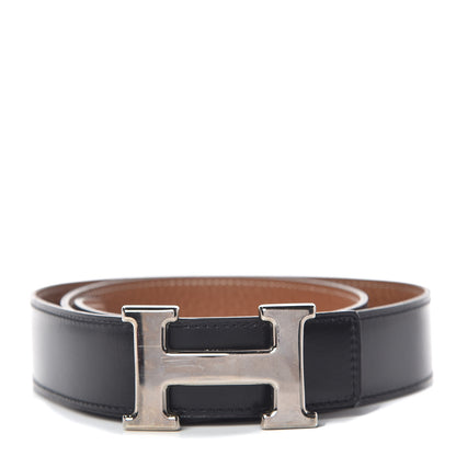 Hermes Box Taurillon Clemence 32mm H Belt 85 Black Gold 1 of 7