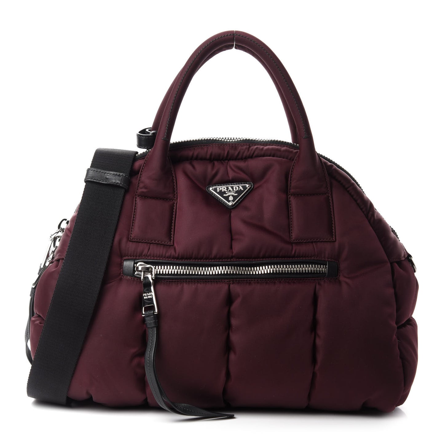 Tessuto Nylon Bomber Dome Satchel Bordeaux