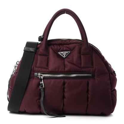 Prada Tessuto Nylon Bomber Dome Satchel Bordeaux 1 of 10