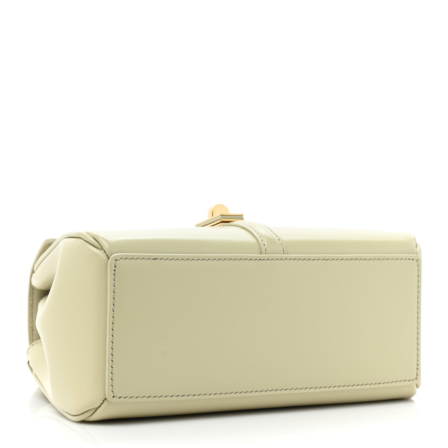 Satinated Calfskin Mini 16 Top Handle Bag Almond Green
