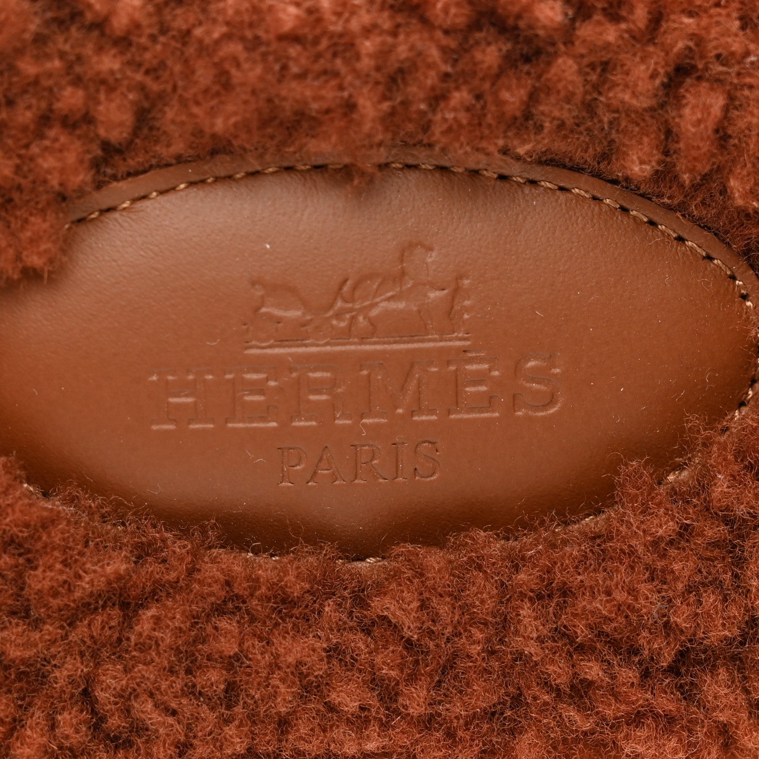 Hermes Woolskin Oran Sandals 41 Cognac 7 of 8