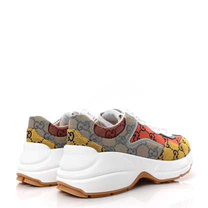 Gucci Monogram Multicolor Demetra Womens Rhyton Sneakers 36.5 Yellow Blue Great White Tabasco 4 of 7