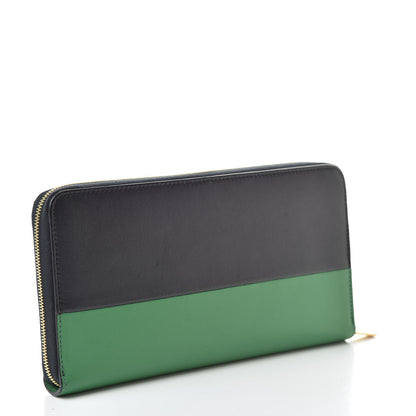 Celine Lambskin Large Zip Around Multifunction Wallet Grass Navy 3 of 11