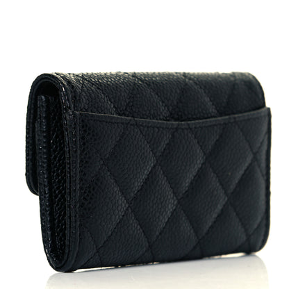 Chanel Caviar Quilted Flap Card Holder Wallet Black 4 of 16