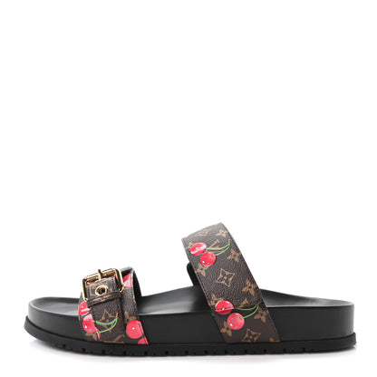 Louis Vuitton LV X TM Monogram Cerises Bom Dia Comfort Mule Sandals 39 1 of 10