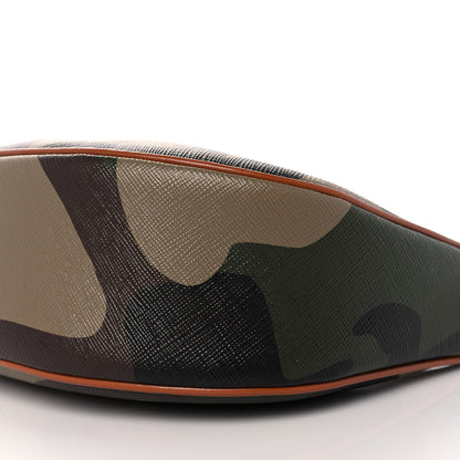 Celine Canvas Calfskin Camouflage Ava Logo Triomphe Shoulder Bag Khaki 9 of 9