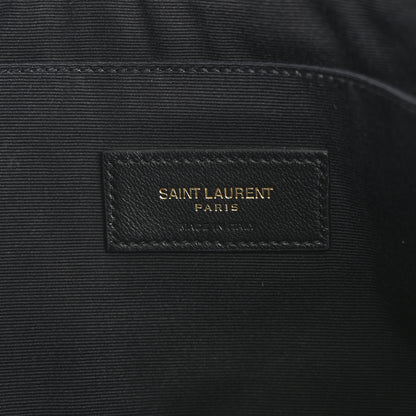 Saint Laurent Calfskin Crocodile Embossed Tablet Pouch Black 6 of 9
