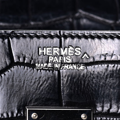Hermes Matte Porosus Crocodile Birkin 35 Black 21 of 31