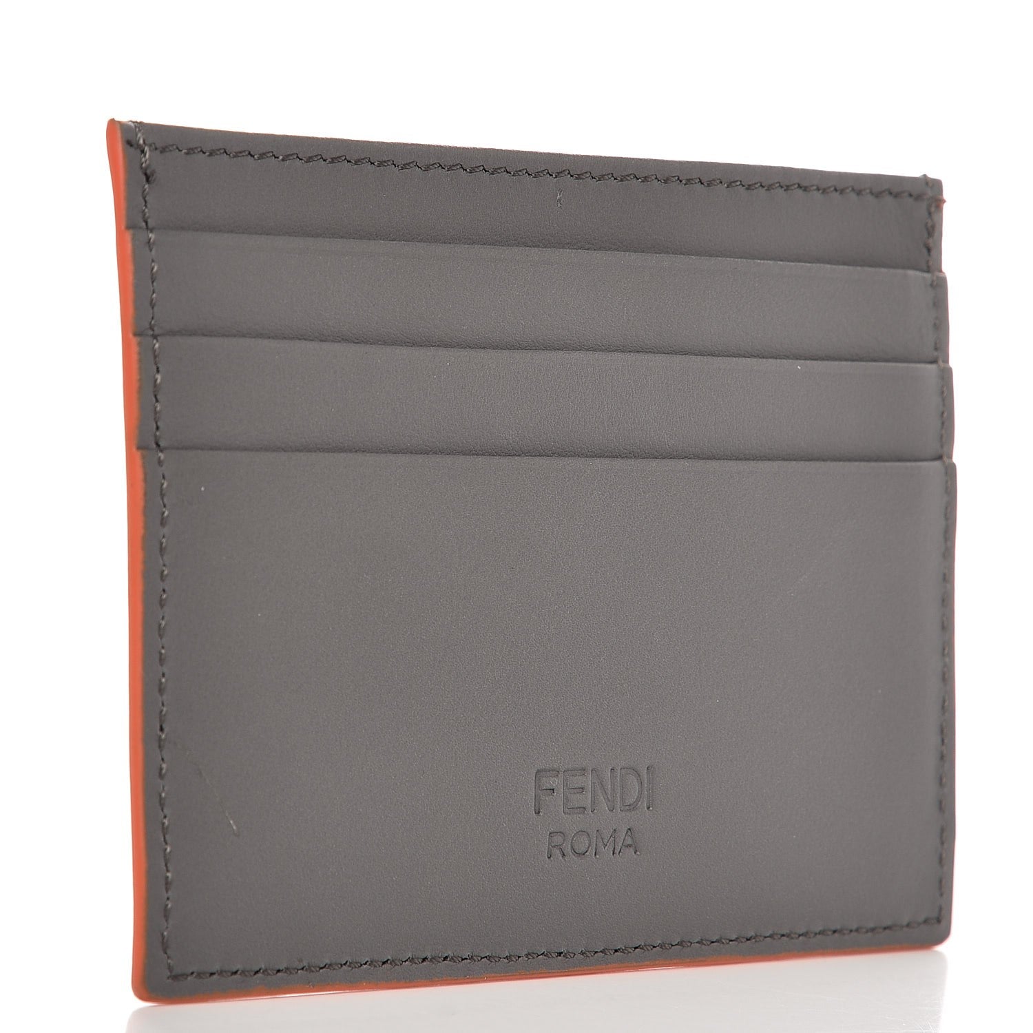 Fendi Vitello Century Face No Words Monochrome Card Holder Acciaio 3 of 7