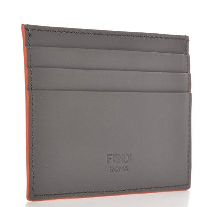 Fendi Vitello Century Face No Words Monochrome Card Holder Acciaio 3 of 7
