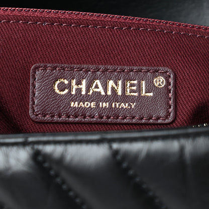 Chanel Aged Calfskin Chevron Quilted Small Coco Handle Flap Black 6 of 10