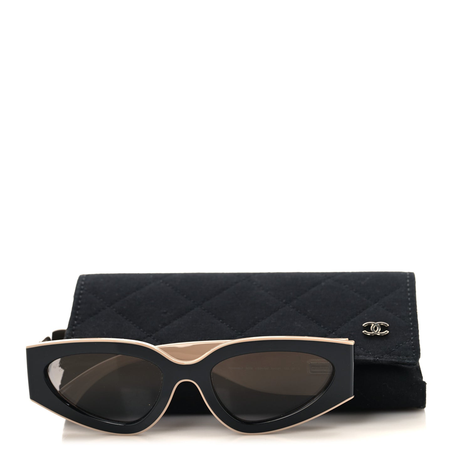 Acetate Cat Eye Sunglasses 6056 Black Beige