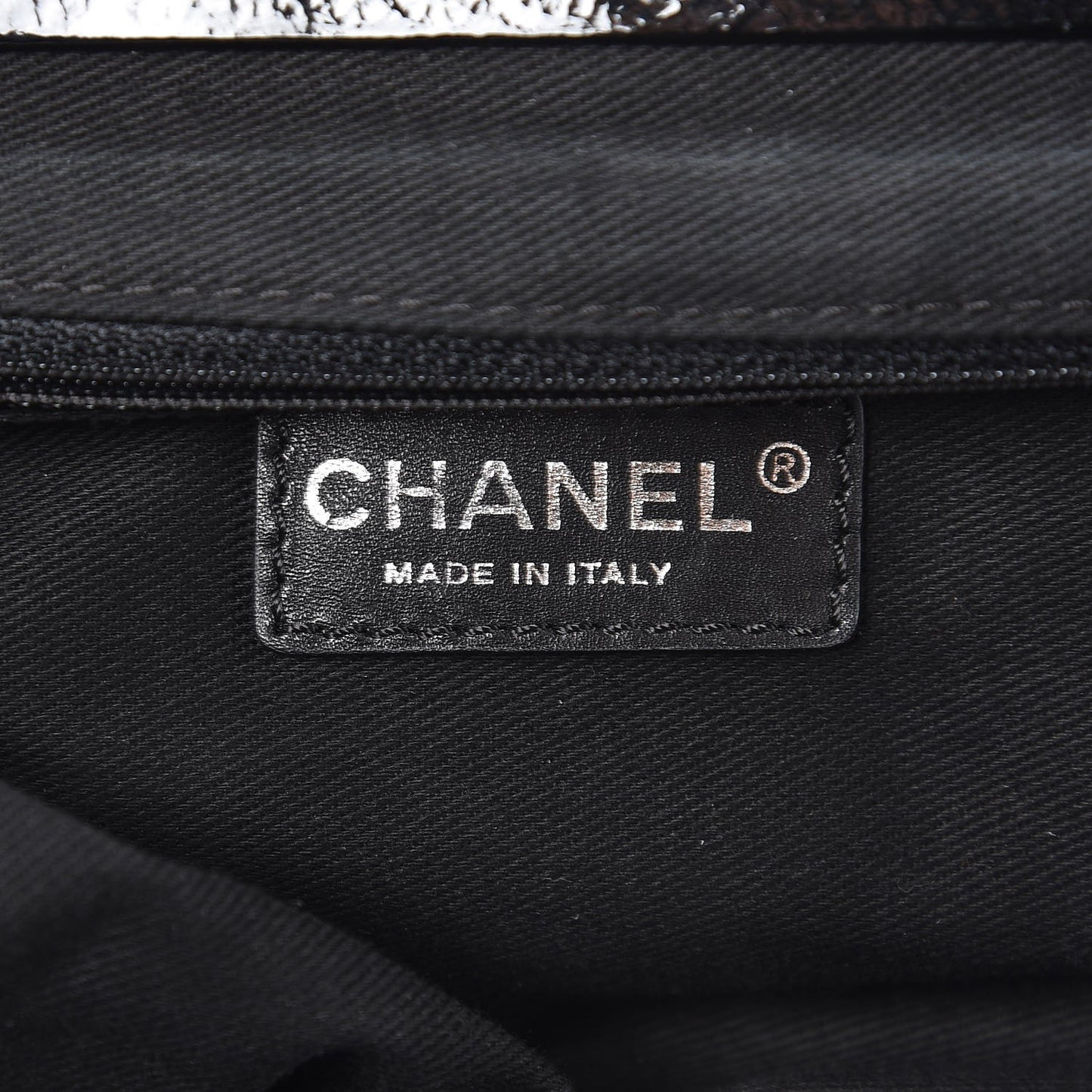 Distressed Patent Quilted Ritz Flap Bag Black
