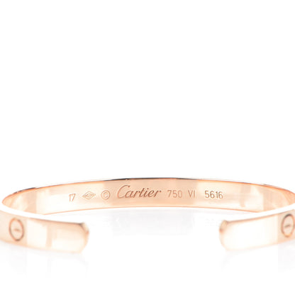 Cartier 18K Pink Gold LOVE Cuff Bracelet 17 4 of 4