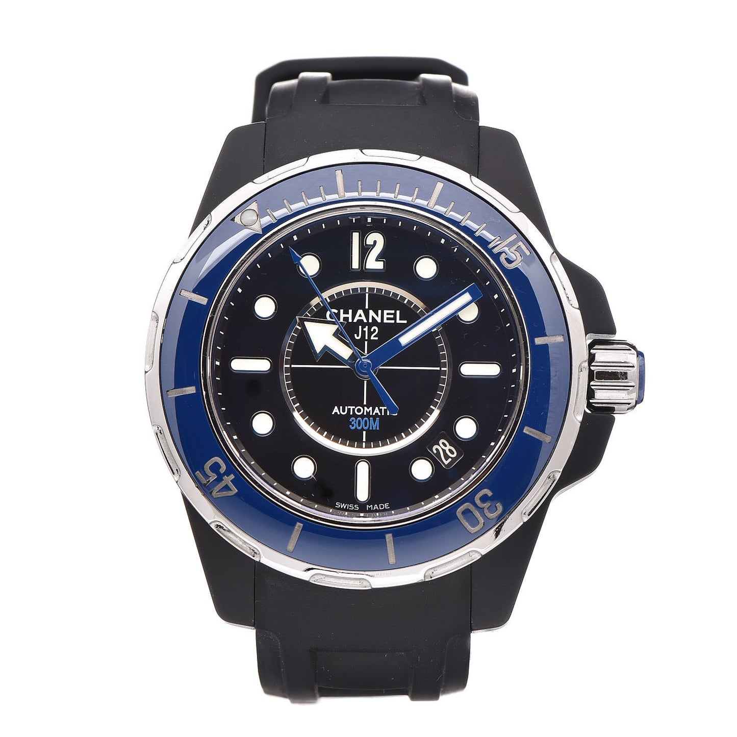 Stainless Steel Ceramic Rubber 41mm J12 Marine Automatic Watch Black