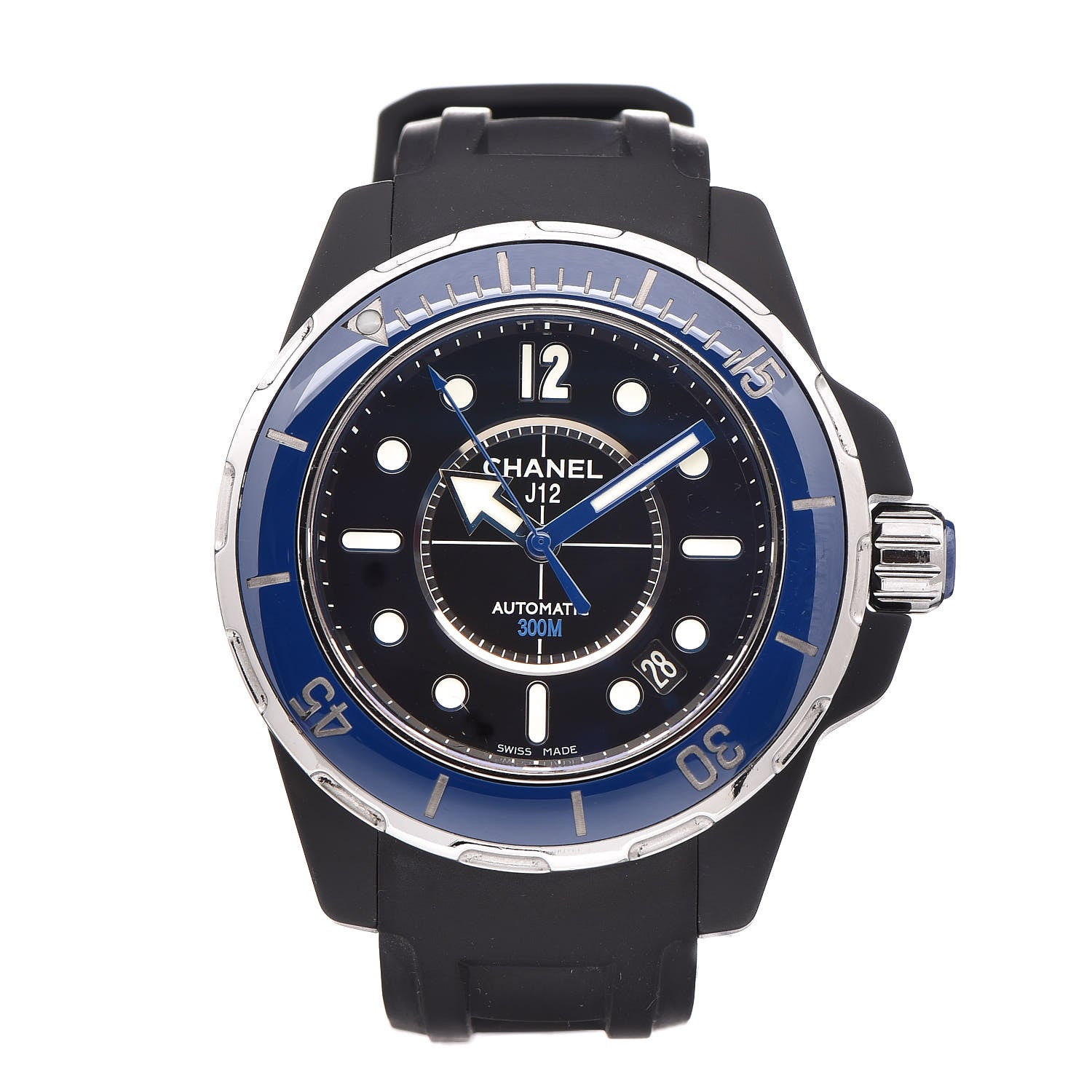 Chanel Stainless Steel Ceramic Rubber 41mm J12 Marine Automatic Watch Black 1 of 5
