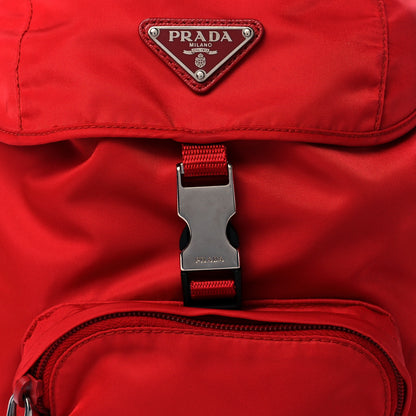 Prada Tessuto Nylon Vela Saffiano Mini Single Snap Buckle Backpack Rosso 8 of 10