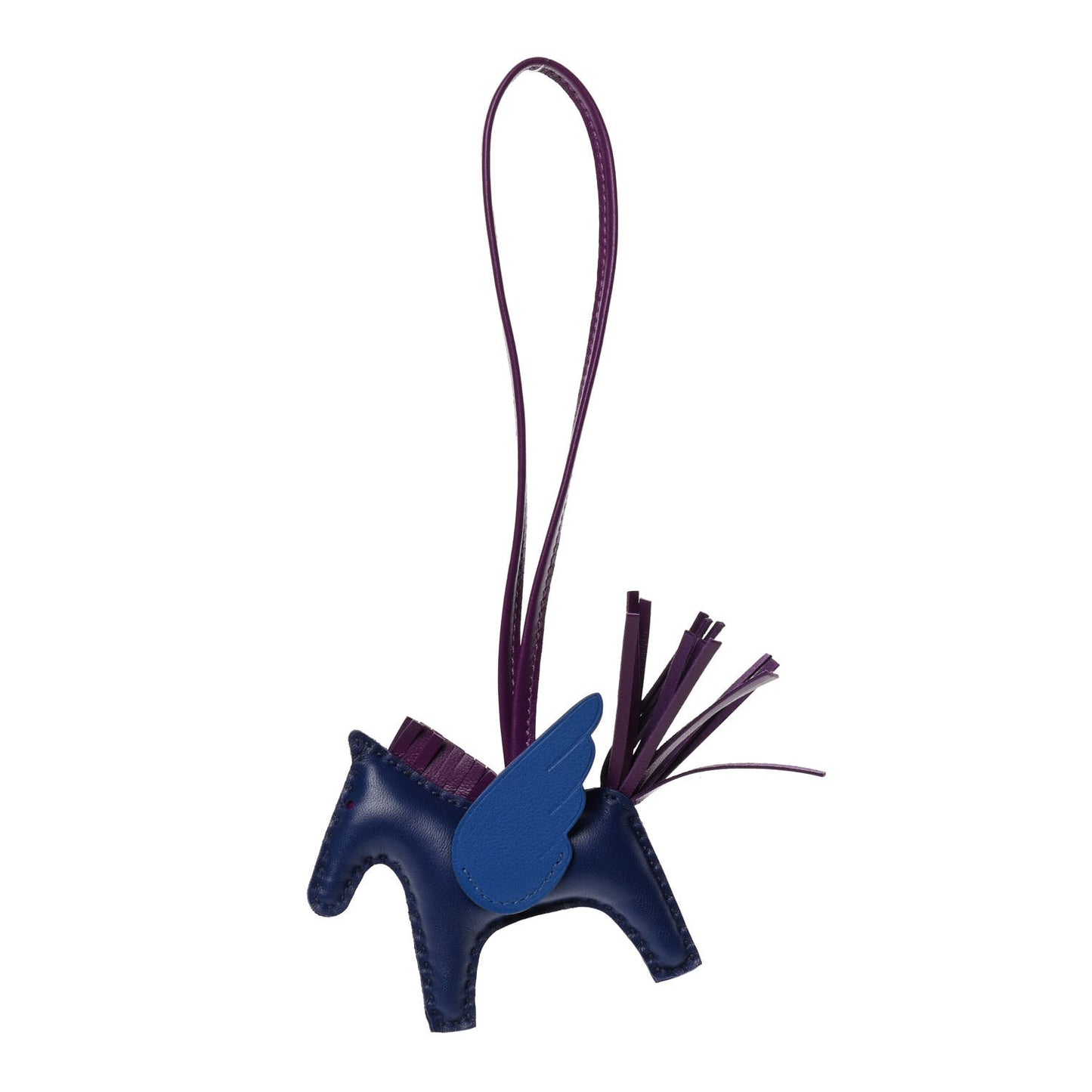 Milo Lambskin Grigri Rodeo Pegase Horse Bag Charm PM Bleu Saphir Violet Bleu France