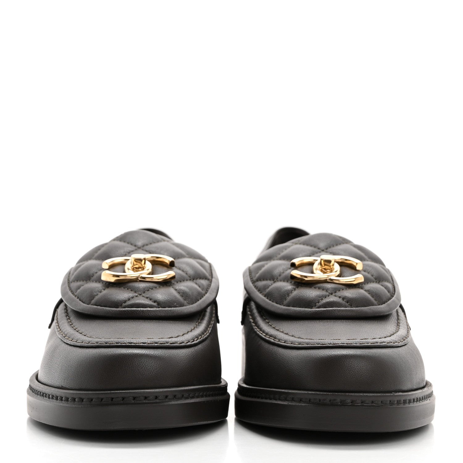 Chanel Lambskin Quilted CC Turnlock Loafers 39 Dark Brown 2 of 9