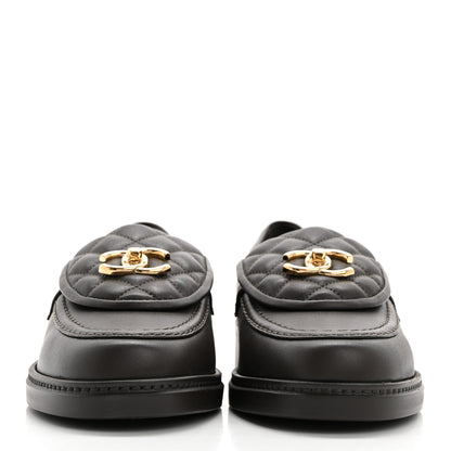 Chanel Lambskin Quilted CC Turnlock Loafers 39 Dark Brown 2 of 9