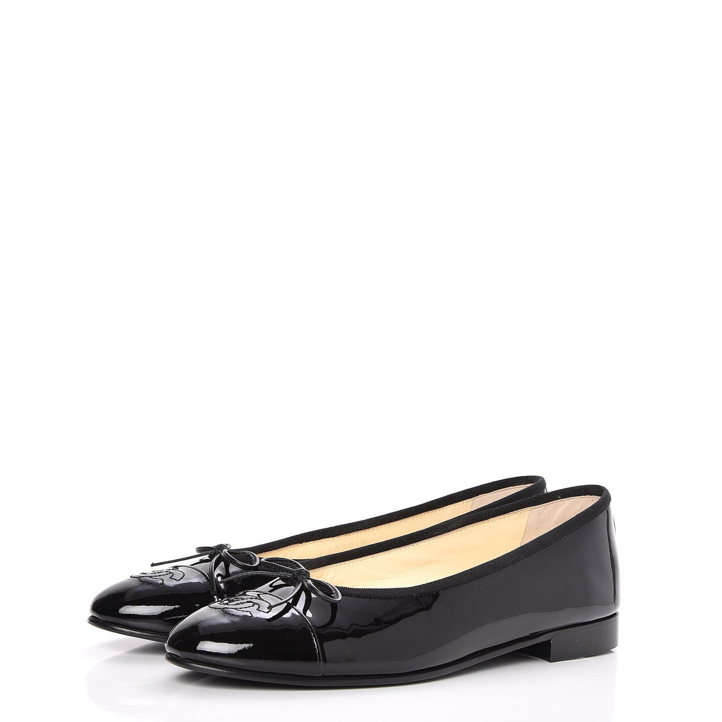 Patent CC Cap Toe Ballerina Flats 37 Black