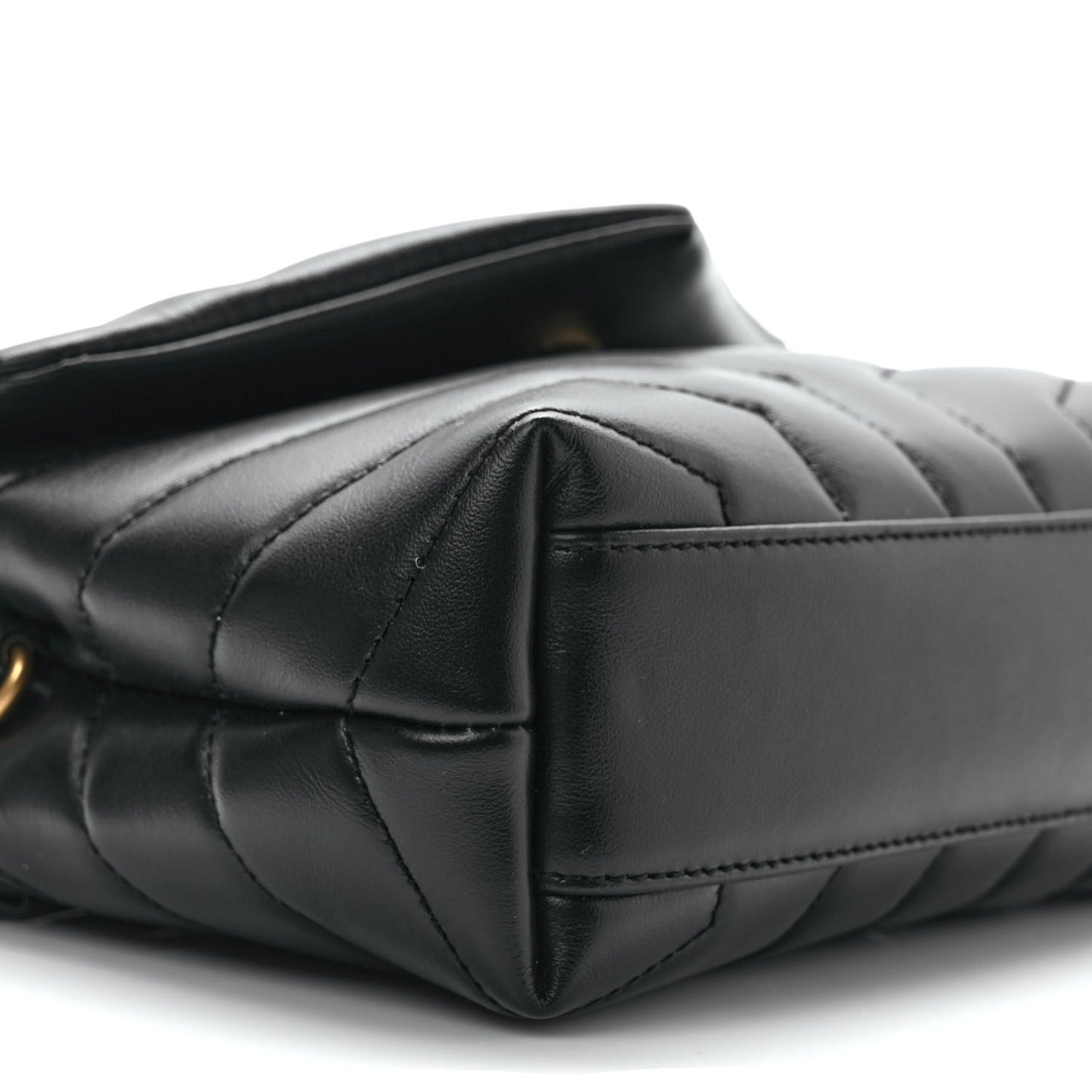 Calfskin Y Quilted Monogram Toy Loulou Crossbody Bag Black