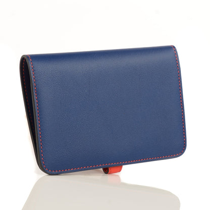 Hermes Evercolor Bi Color Compact Dogon Wallet Bleu Saphir Capucine 6 of 12